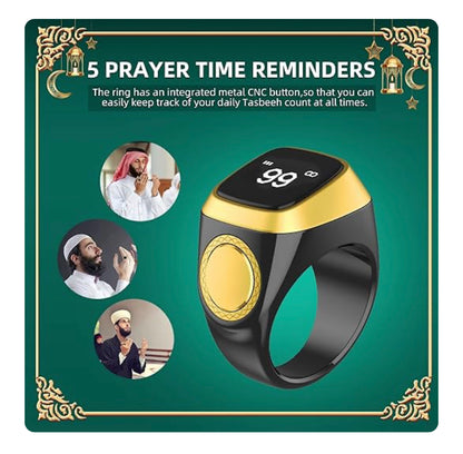 Equantu Qibla Ring Tasbih Counter Prayer Reminder