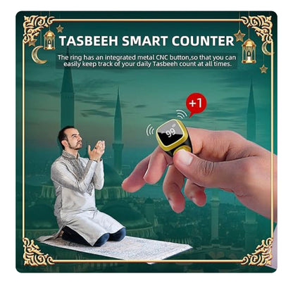 Equantu Qibla Ring Tasbih Counter Prayer Reminder